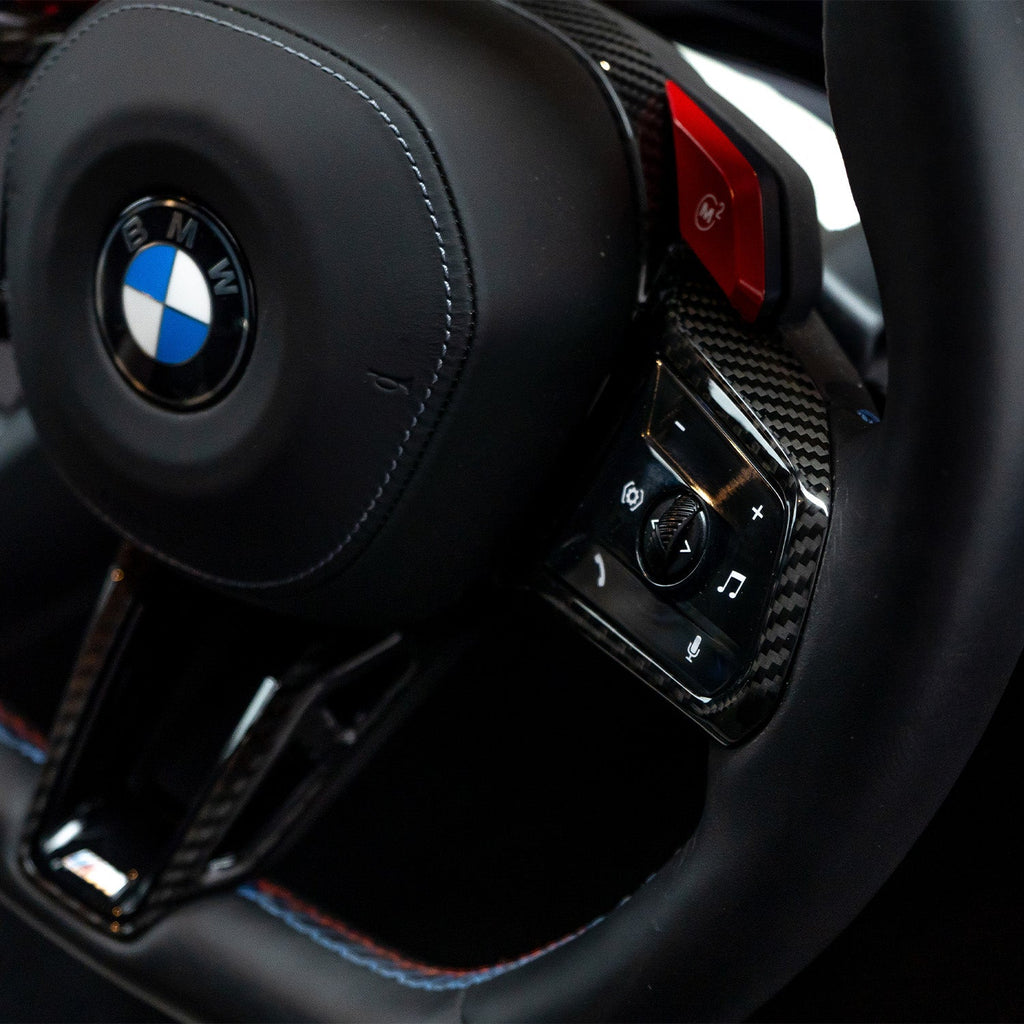 SHFT BMW G90 & G99 M5 Carbon Fibre Steering Wheel Trim + Paddles Set
