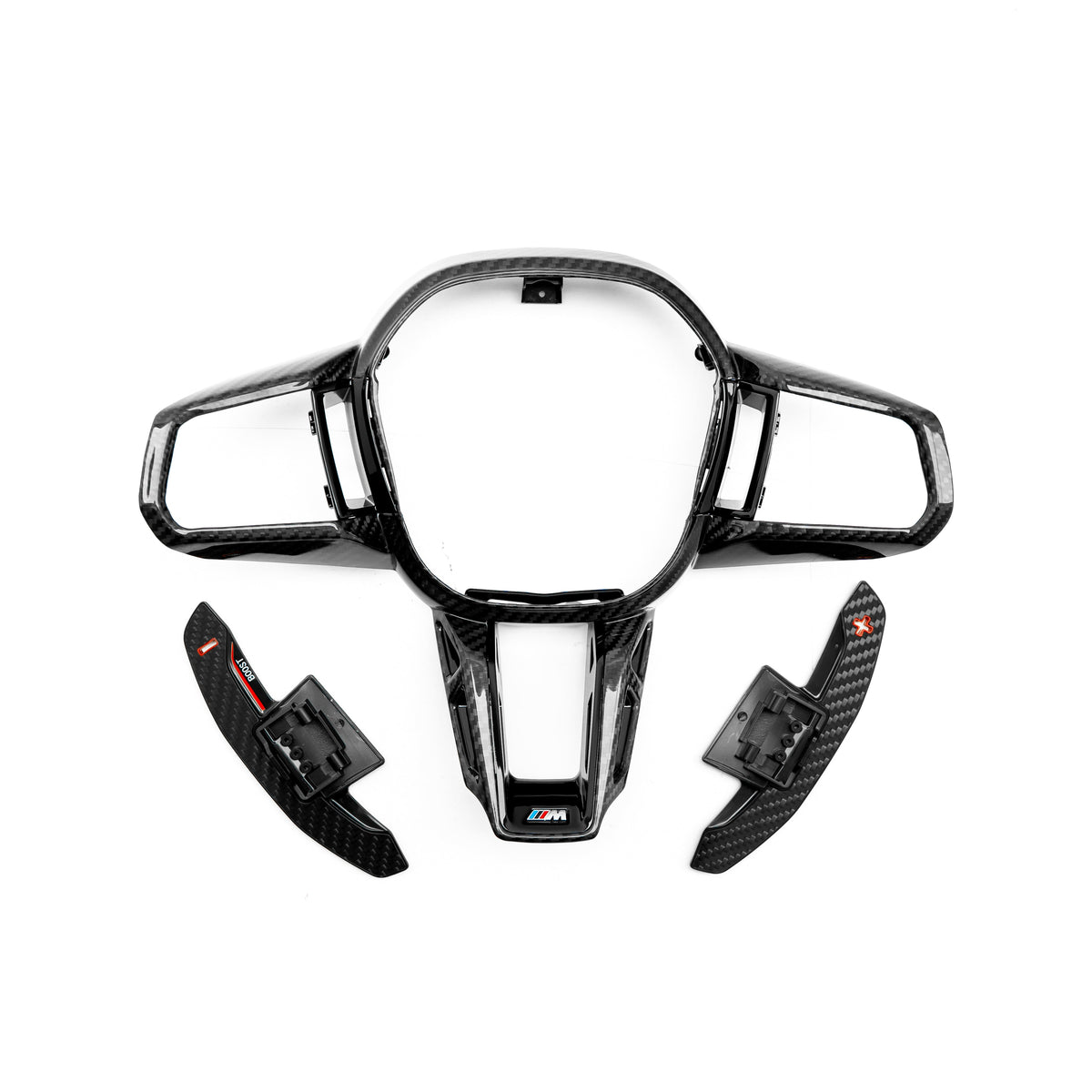 SHFT BMW G90 & G99 M5 Carbon Fibre Steering Wheel Trim + Paddles Set