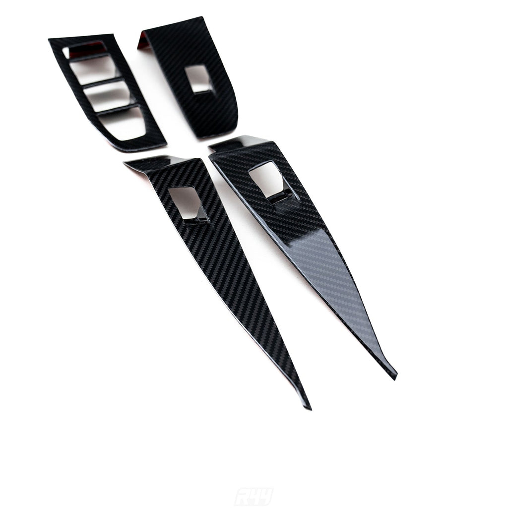 SHFT BMW G90/G99 M5 & G60/G61 5 Series Interior Window Switch Trim Set In Gloss Carbon Fibre