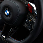 SHFT Gloss Carbon Fibre Steering Wheel Trim For BMW G90/G99 M5, G60/G61 5 Series, G45 X3 & G70 7 Series & more