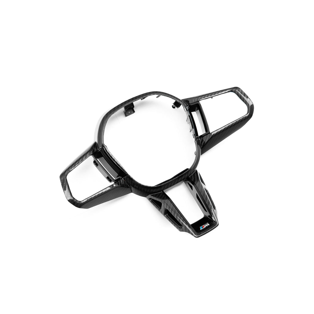 SHFT Gloss Carbon Fibre Steering Wheel Trim For BMW G90/G99 M5, G60/G61 5 Series, G45 X3 & G70 7 Series & more