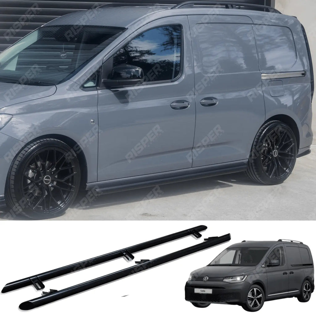 Side Bars Steps Angular Type Short Wheel Base Black 60mm For Vw Caddy 2021 On
