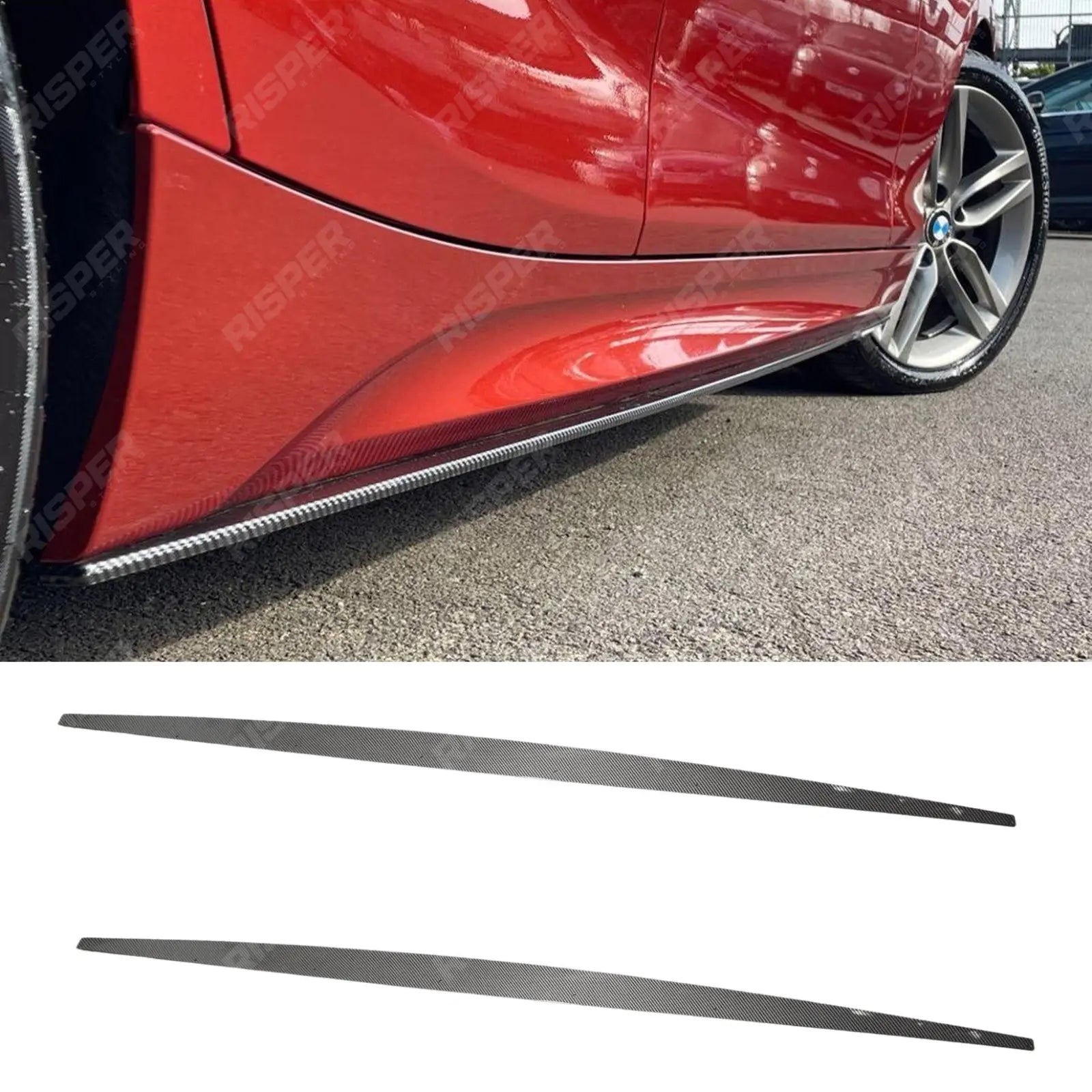 Side Skirt Splitters In Carbon Look For Bmw 1 Series F20 M Sport 2011-2019