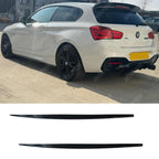 Side Skirt Splitters In Gloss Black For Bmw 1 Series F20 M Sport 2011-2019