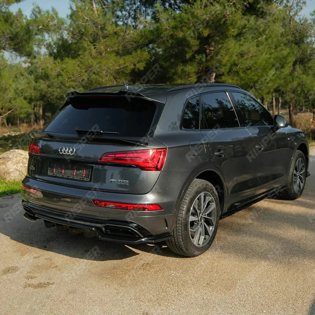 Side Skirts In Gloss Black (2 Pcs) For Audi SQ5 / Q5 S-Line Mk2 Facelift 2020-2024