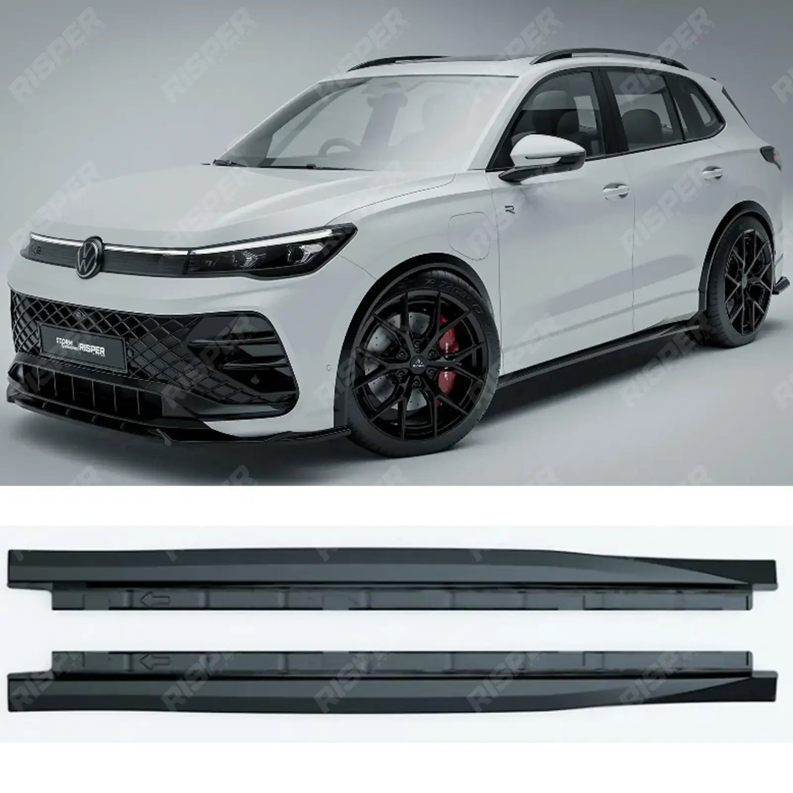 Side Skirts In Gloss Black For VW Tiguan MK3 2024 On