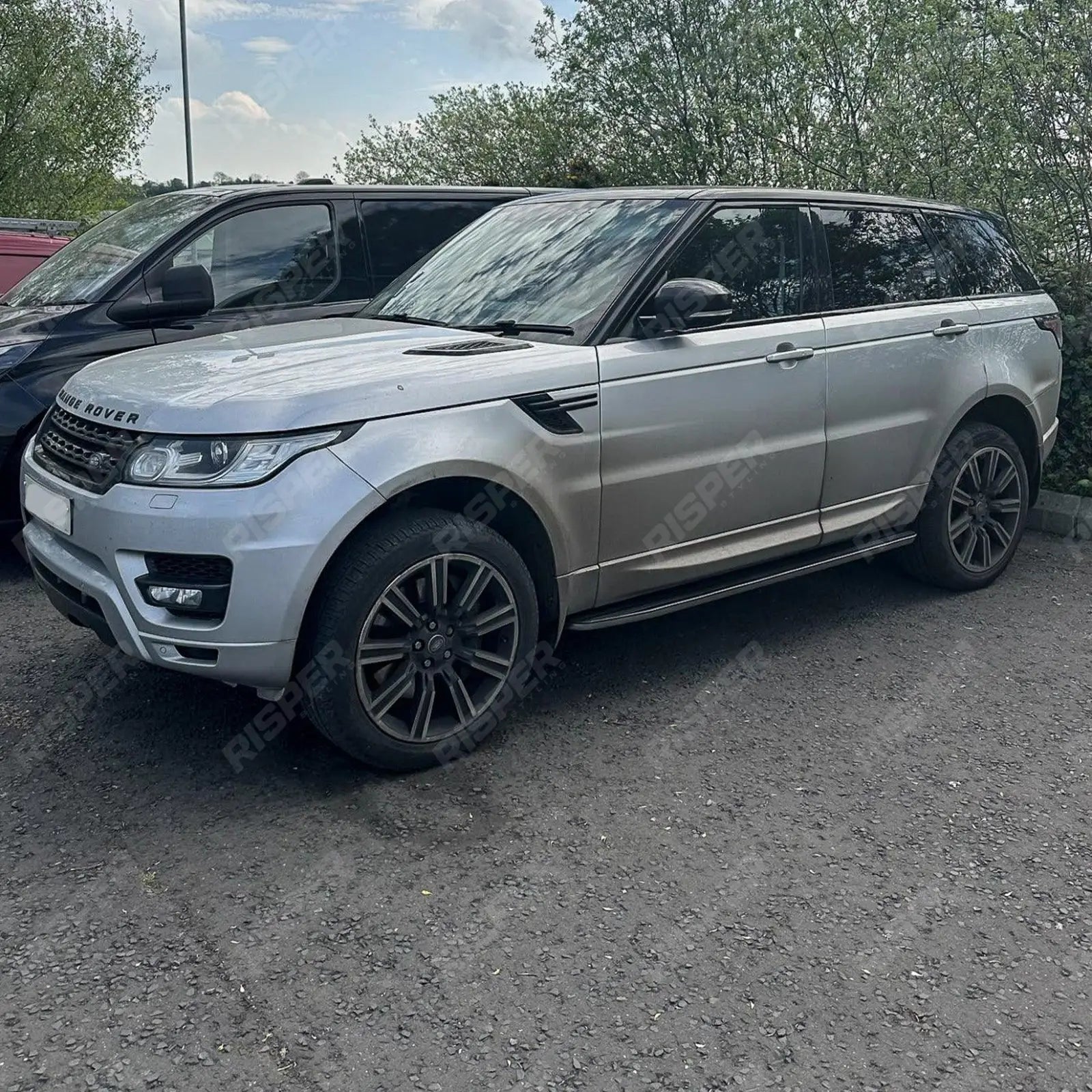 Side Steps Running Boards Silver & Black For Range Rover Sport / Vogue / 2013 On