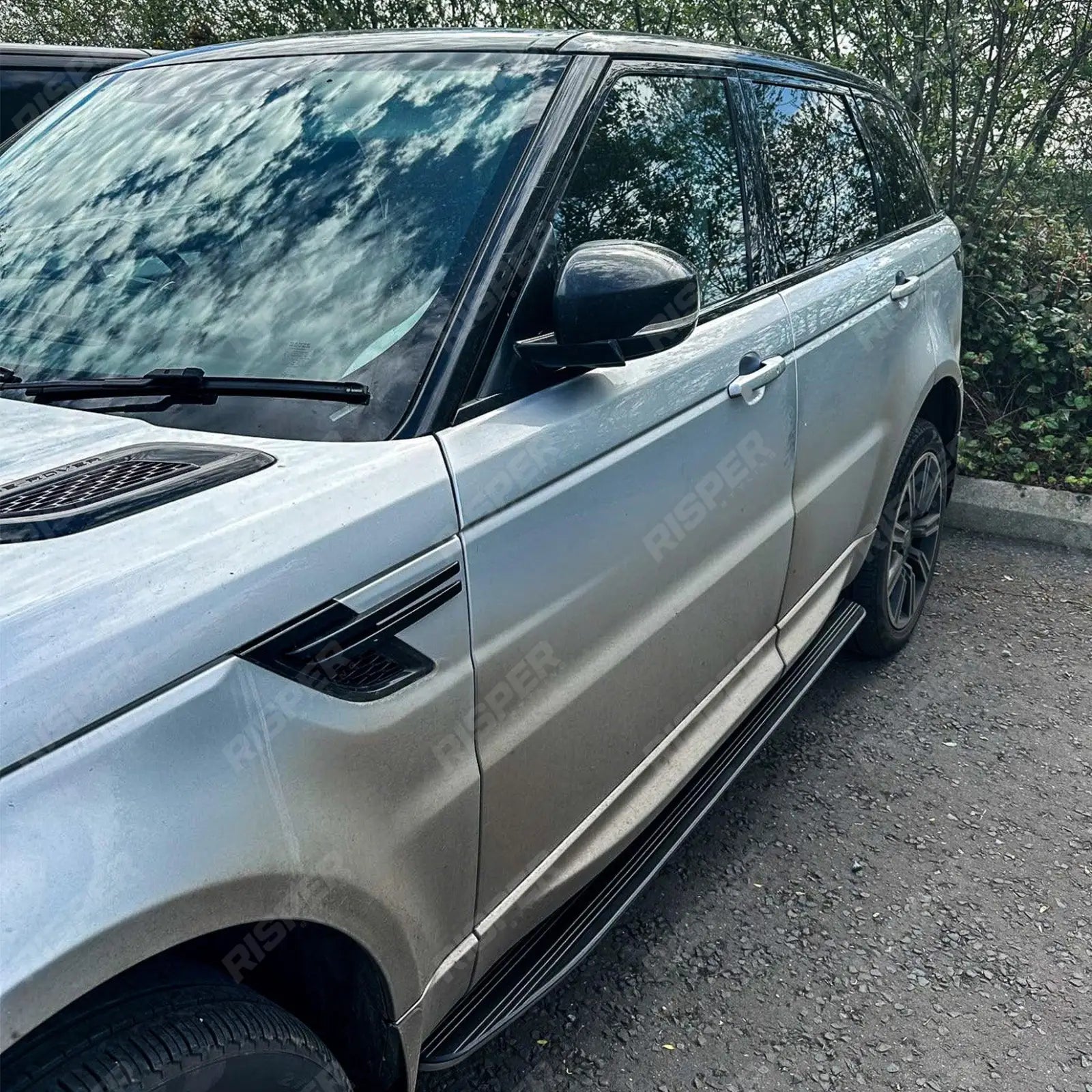Side Steps Running Boards Silver & Black For Range Rover Sport / Vogue / 2013 On