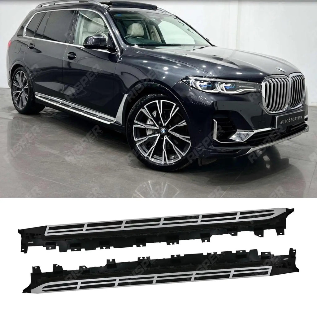 Side Steps Silver & Black For BMW X7 G07 2018 on