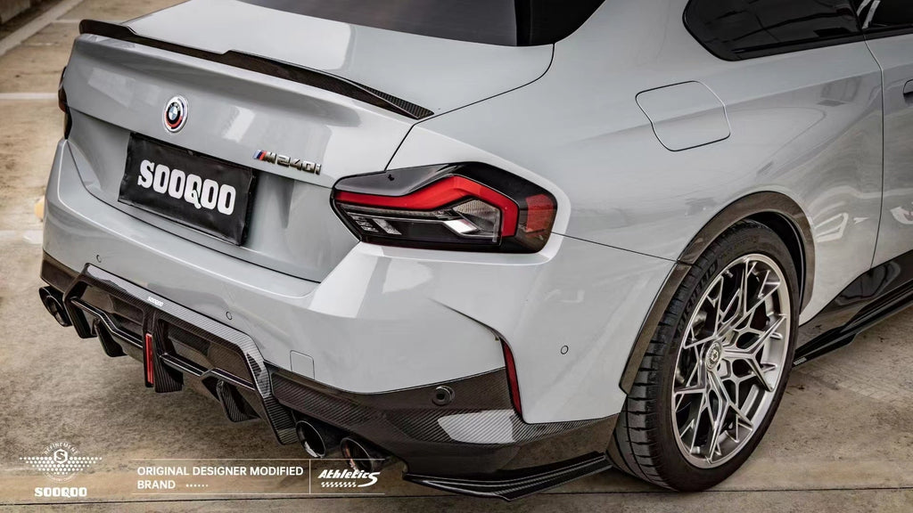 SOOQOO - BMW 2 SERIES G42 / M240I DRY CARBON FIBRE REAR LED DIFFUSER