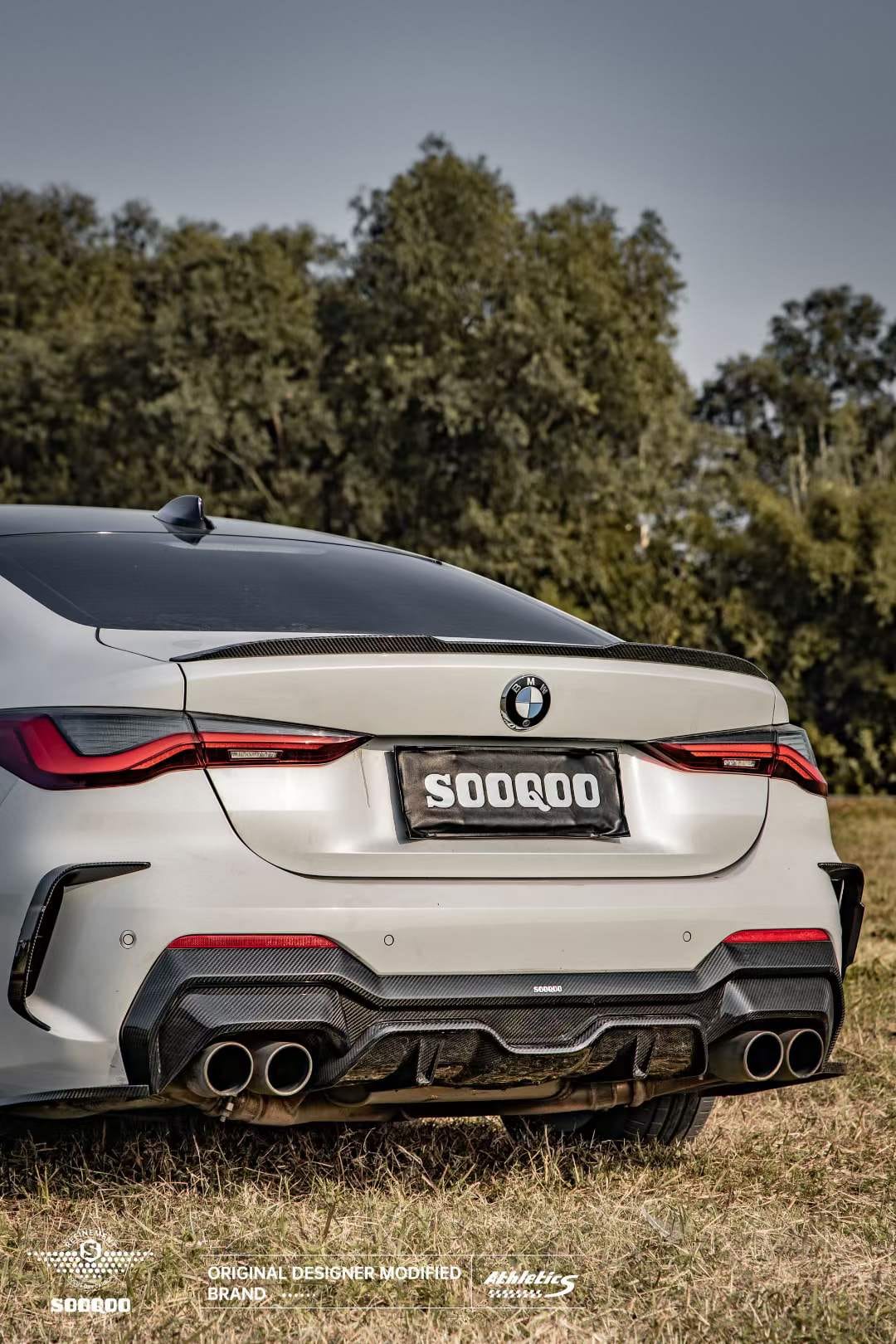 SOOQOO - BMW 4 SERIES G22 DRY CARBON FIBRE FRONT + REAR OVERLAYS CANARDS