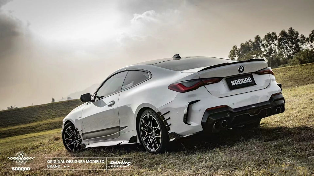 SOOQOO - BMW 4 SERIES G22 DRY CARBON FIBRE FRONT + REAR OVERLAYS CANARDS