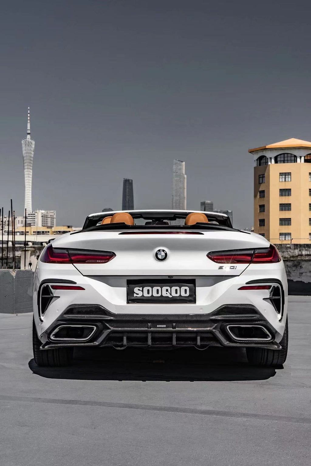 SOOQOO - BMW 8 SERIES G14 CONVERTIBLE DRY CARBON FIBRE REAR DIFFUSER