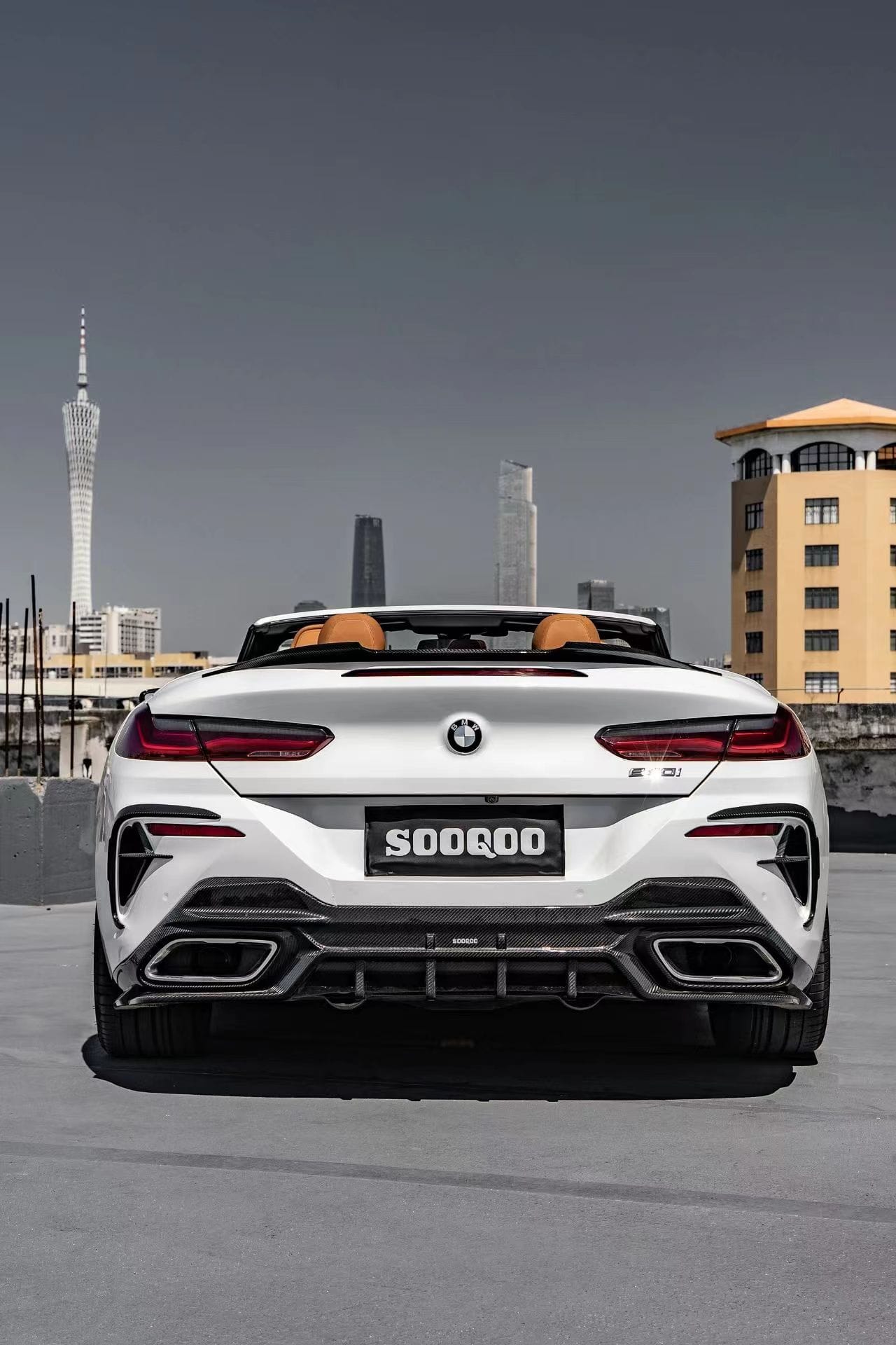 SOOQOO - BMW 8 SERIES G14 CONVERTIBLE DRY CARBON FIBRE REAR DIFFUSER