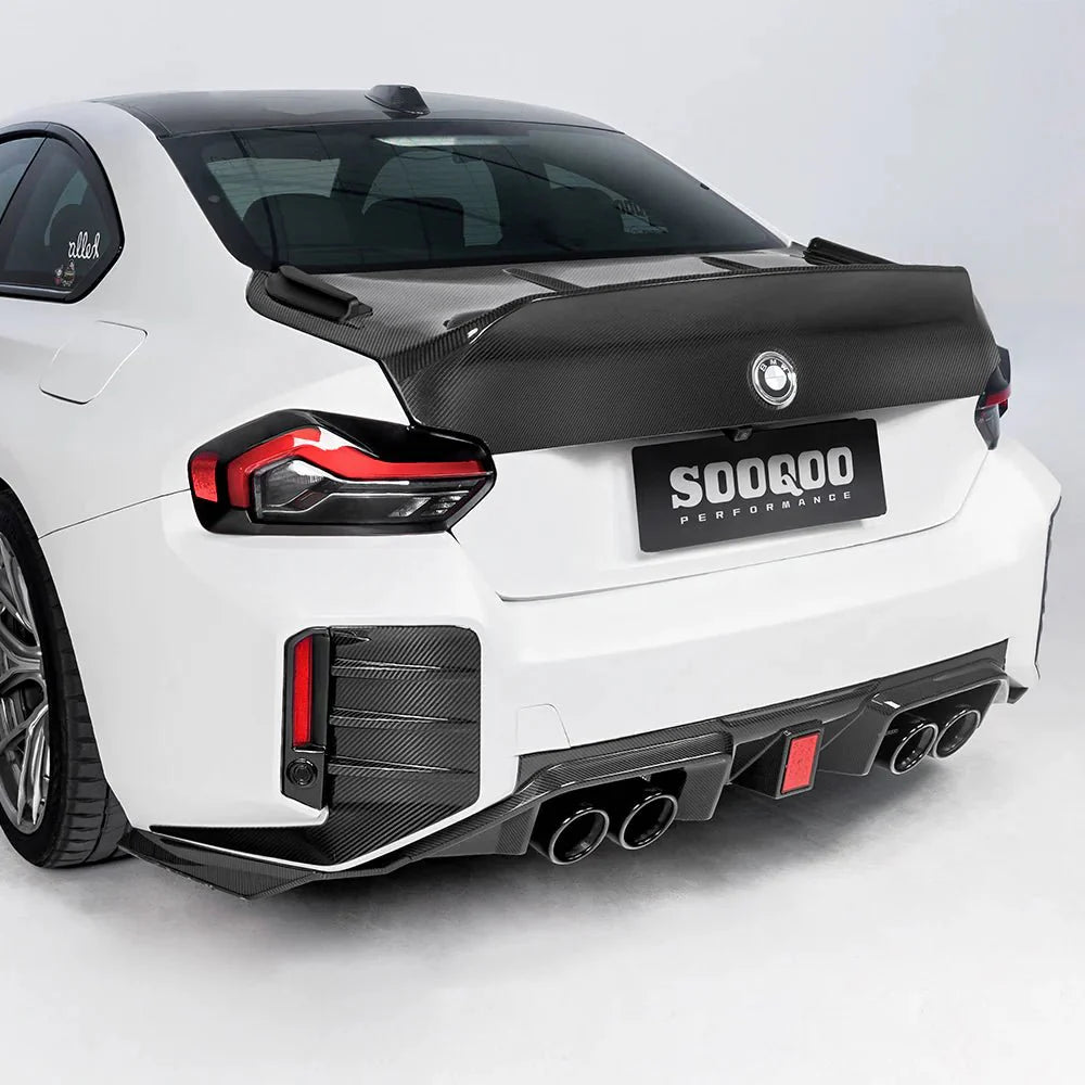 SOOQOO - BMW M2 G87 DRY CARBON FIBER LED REAR DIFFUSER
