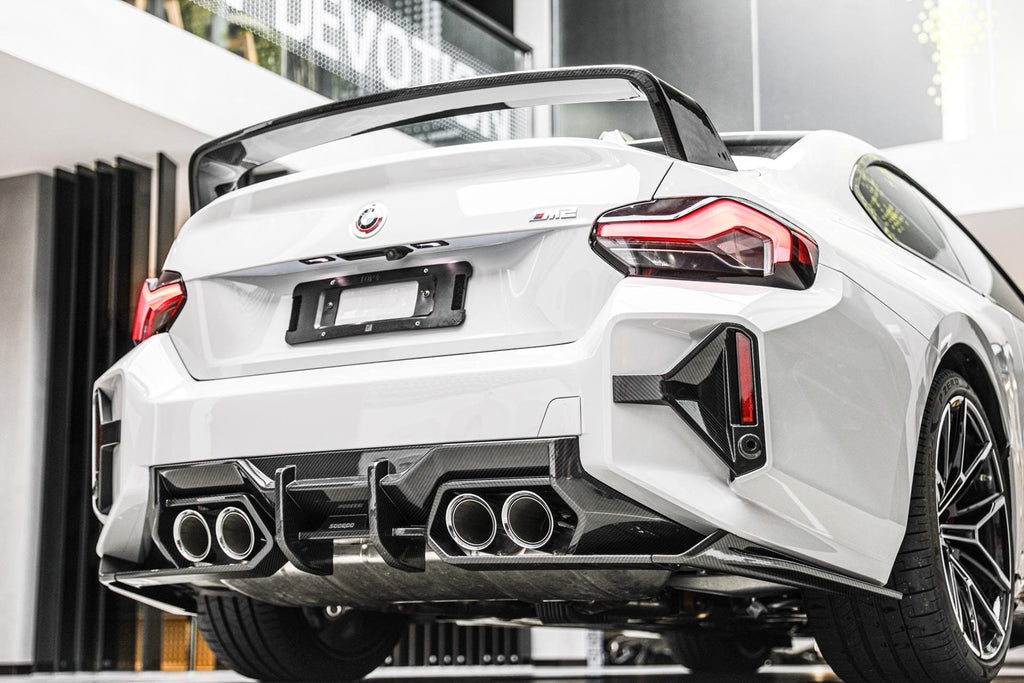 SOOQOO - BMW M2 G87 DRY CARBON FIBRE REAR BUMPER INSERTS