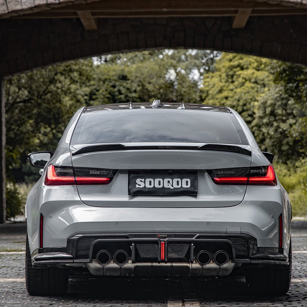 SOOQOO - BMW M3 G80 G81 / M4 G82 G83 CARBON FIBRE LED REAR DIFFUSER