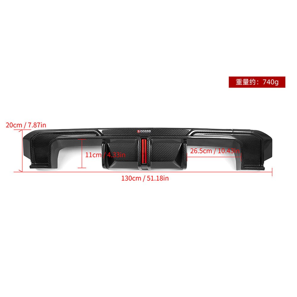 SOOQOO - BMW M3 G80 G81 / M4 G82 G83 CARBON FIBRE LED REAR DIFFUSER