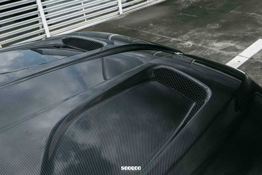 SOOQOO - BMW M5 G90 / G99 DRY CARBON FIBER BONNET HOOD