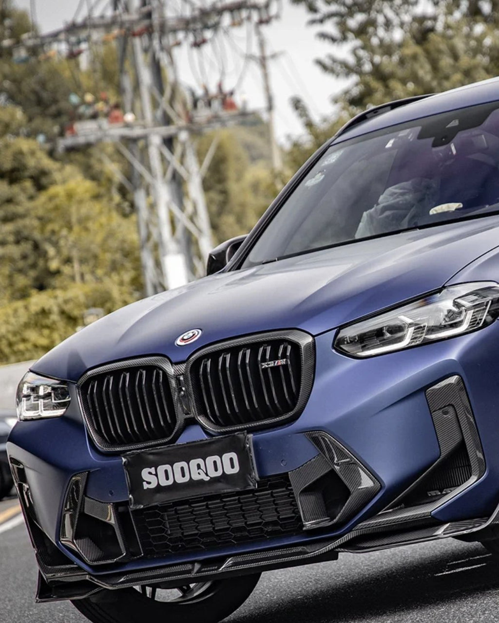 SOOQOO - BMW X3M F97 LCI DRY CARBON FIBRE FRONT AIR INLETS