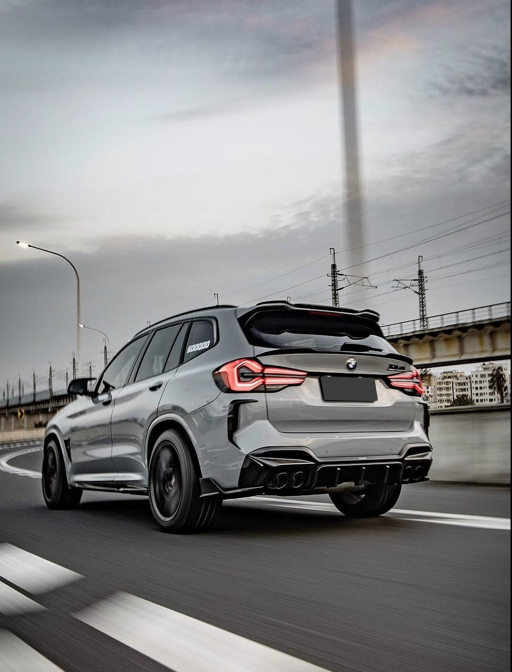 SOOQOO - BMW X3M F97 LCI DRY CARBON FIBRE REAR DIFFUSER