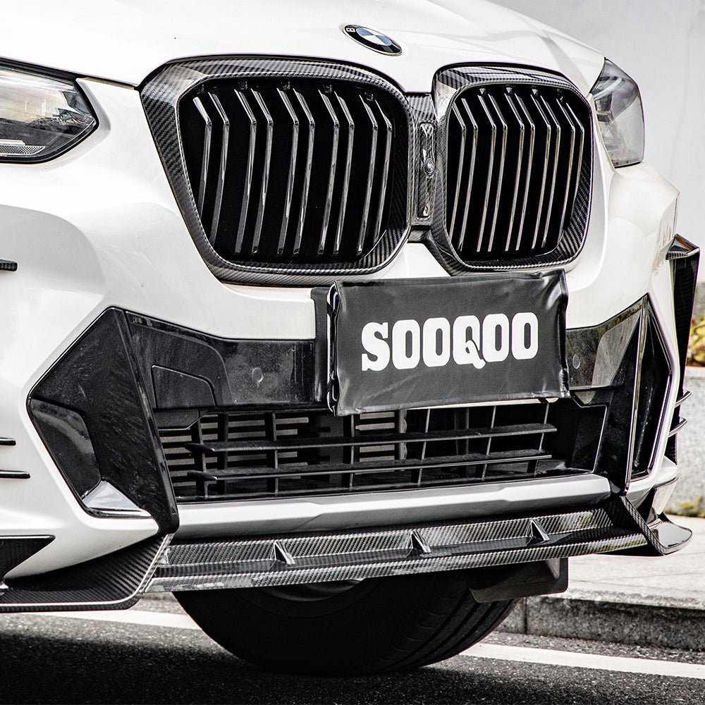 SOOQOO - BMW X4 G02 DRY CARBON FIBER FRONT LIP V1