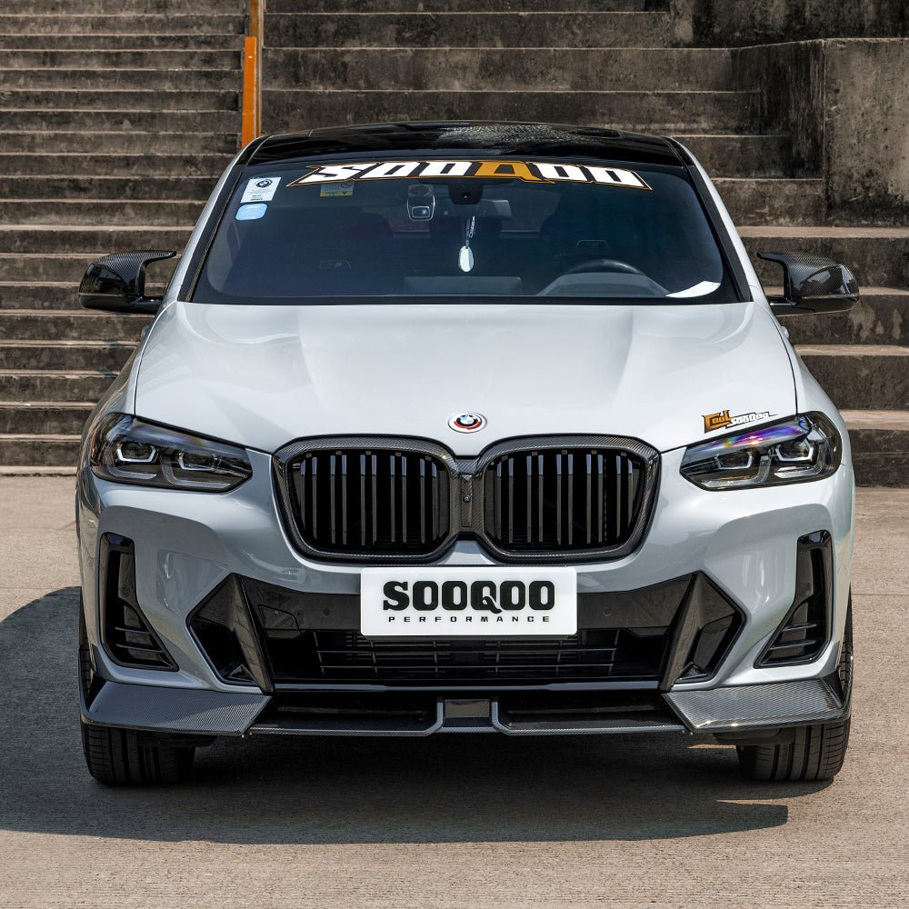 SOOQOO - BMW X4 G02 DRY CARBON FIBER FRONT LIP V2