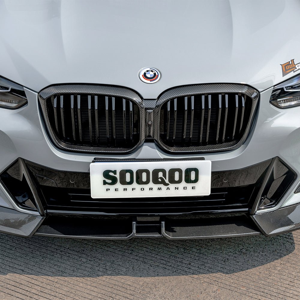 SOOQOO - BMW X4 G02 DRY CARBON FIBER FRONT LIP V2
