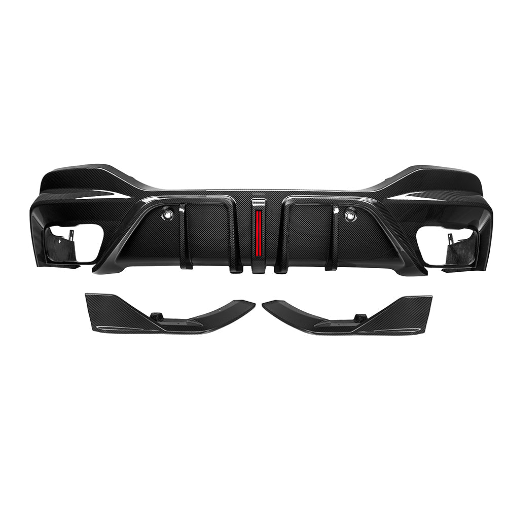 SOOQOO - BMW X6 G06 DRY CARBON FIBER LED REAR DIFFUSER