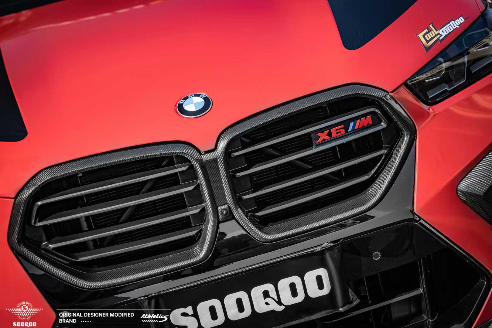 SOOQOO - BMW X6M F96 LCI DRY CARBON FIBER FRONT GRILLE FRAME