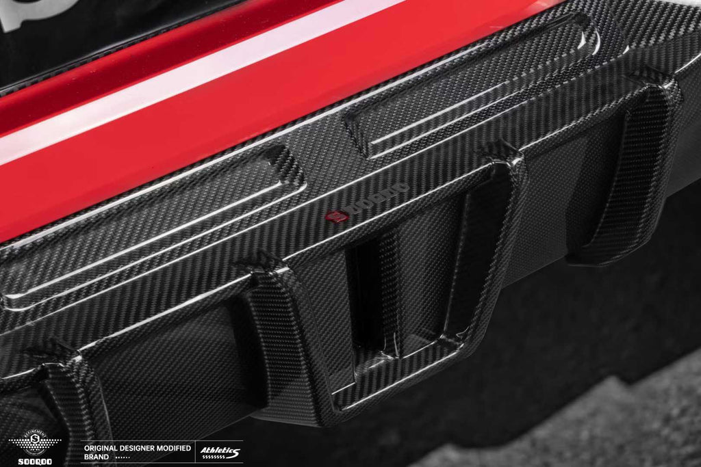 SOOQOO - BMW X6M F96 LCI DRY CARBON FIBER REAR DIFFUSER