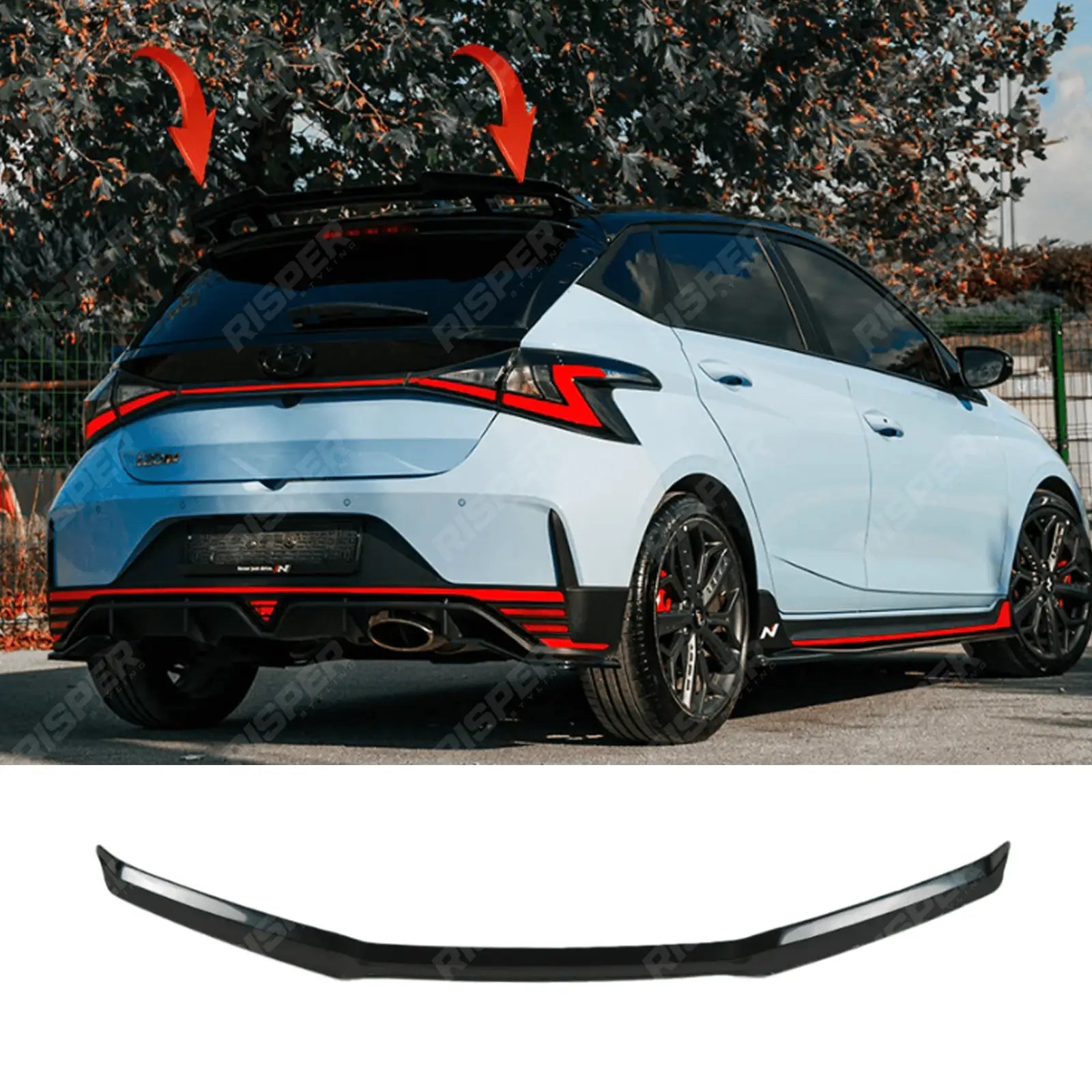 Spoiler In Gloss Black For Hyundai I20 N Mk3 2020+