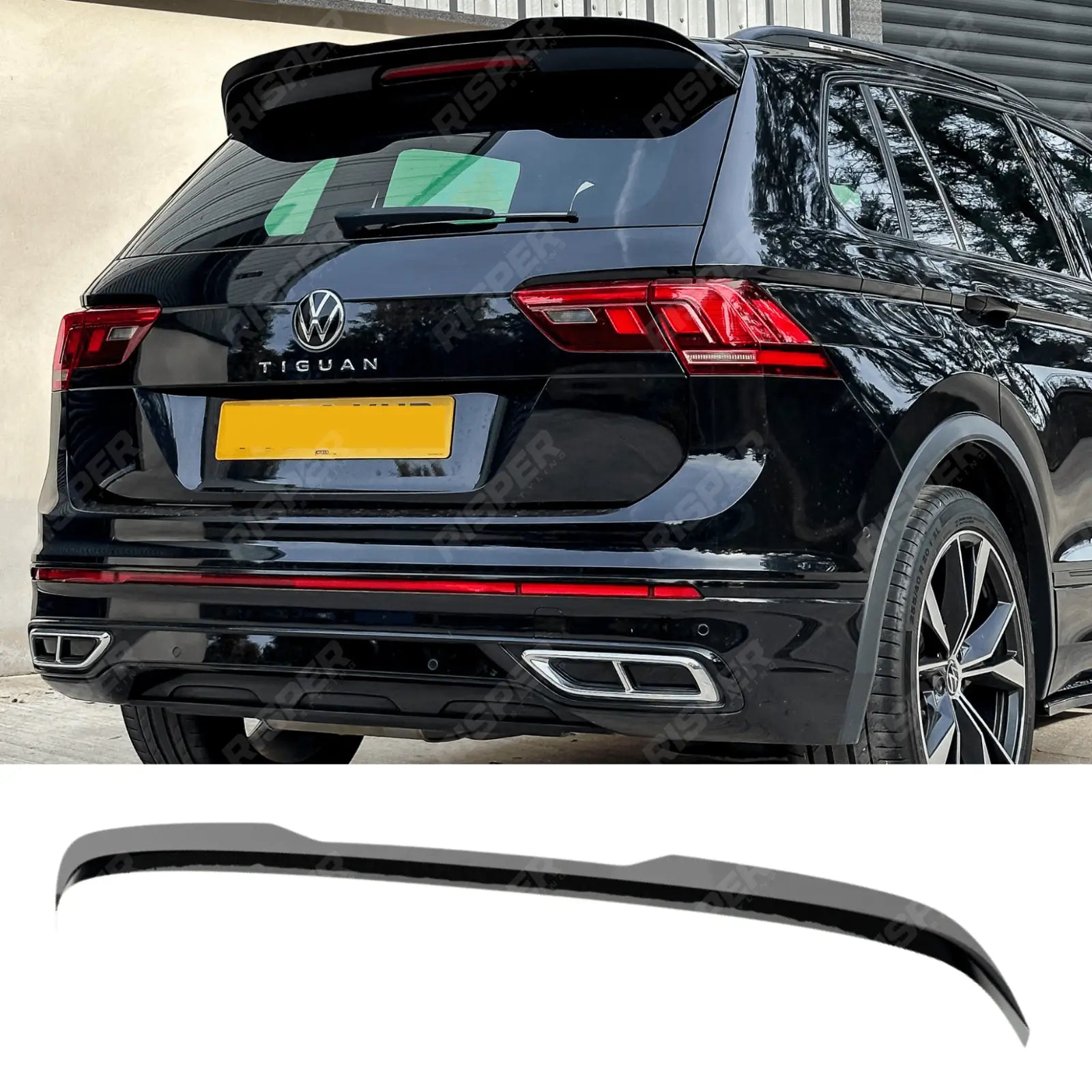Spoiler in Gloss Black For VW Tiguan R/R-Line MK2 Facelift 2020+