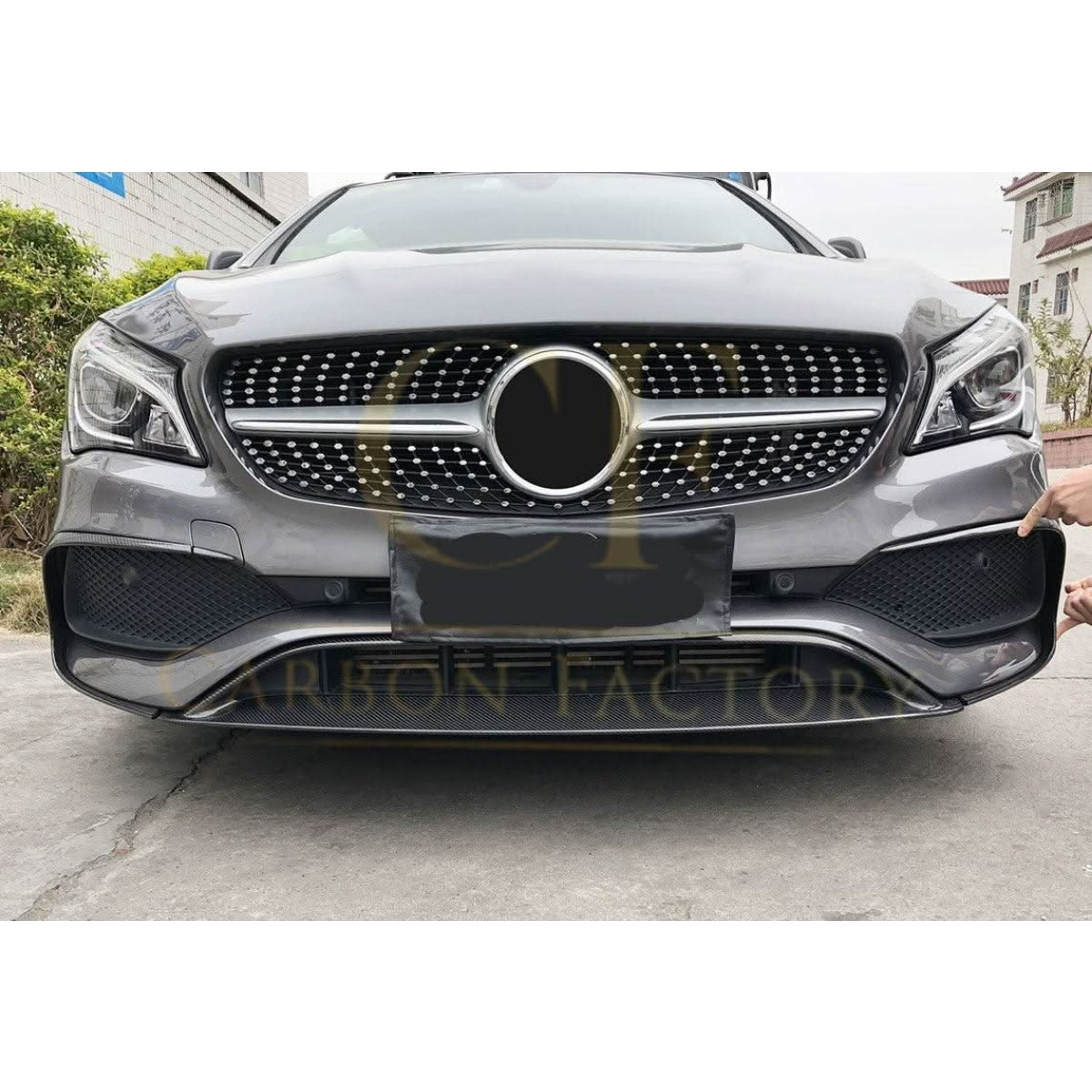 A Style Carbon Fibre Front Splitter for Mercedes Benz W117 CLA 16-19