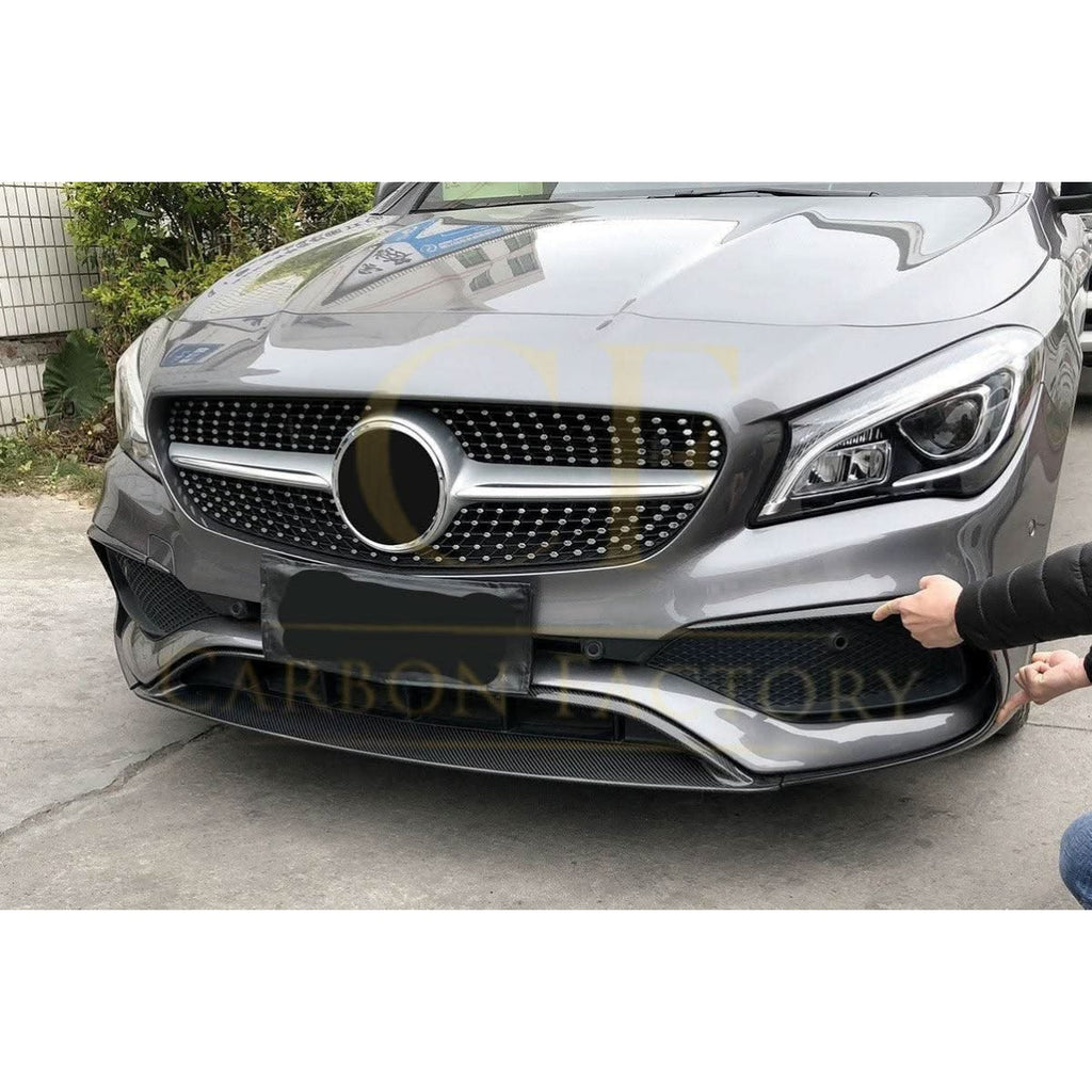 A Style Carbon Fibre Front Splitter for Mercedes Benz W117 CLA 16-19