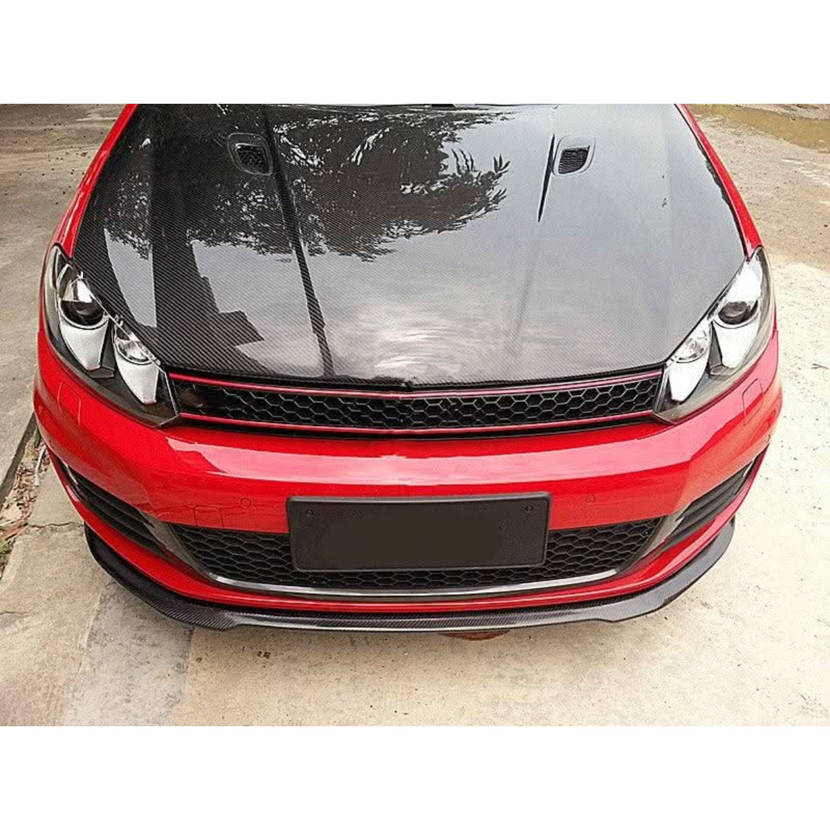 RZ Style Carbon Fibre Front Splitter for VW Golf MK6 GTI 08-13