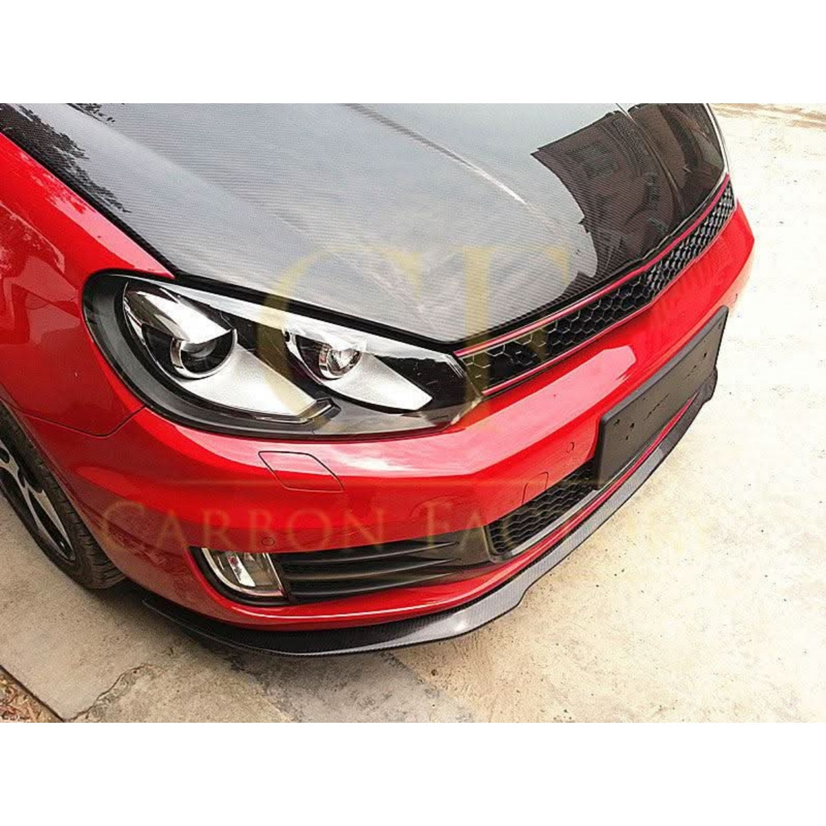 RZ Style Carbon Fibre Front Splitter for VW Golf MK6 GTI 08-13