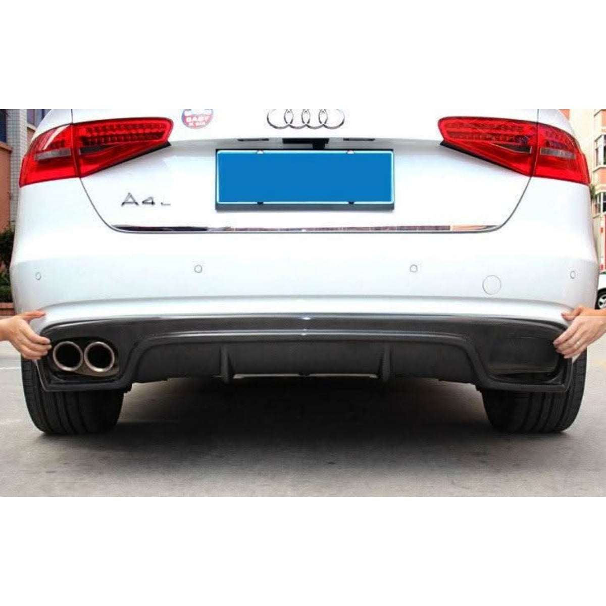 R Style Carbon Fibre Rear Diffuser for Audi A4 B8.5 13-15