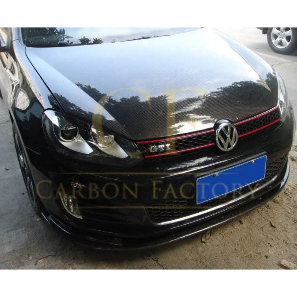 H2 Style Carbon Fibre Front Splitter for VW Golf MK6 GTI 08-13