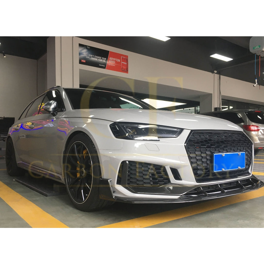 V Style Pre-Preg Carbon Fibre Front Splitter for Audi B9 RS4 18-20