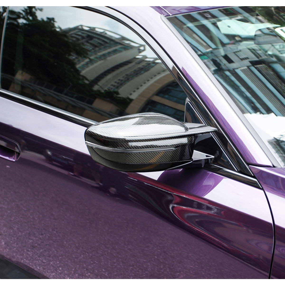 CF Style Pre-Preg Carbon Fibre Replacement Mirror Covers for BMW G22 G23 G26 4 Series i4 LHD 20-25