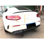 Small Fin Style Carbon Fibre Rear Diffuser for Mercedes W205 C Class & C63 2 Door 15-21