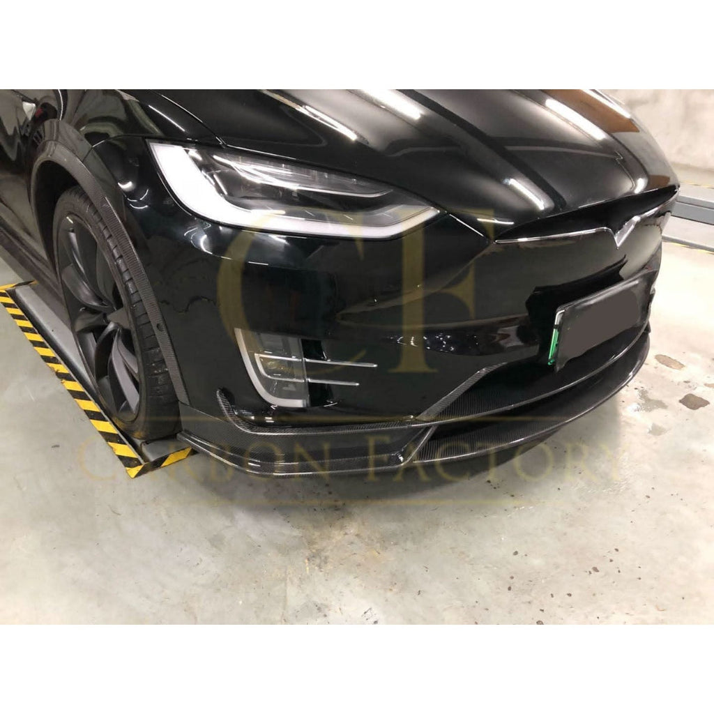 V Style Carbon Fibre Front Splitter for Tesla Model X 16-Present