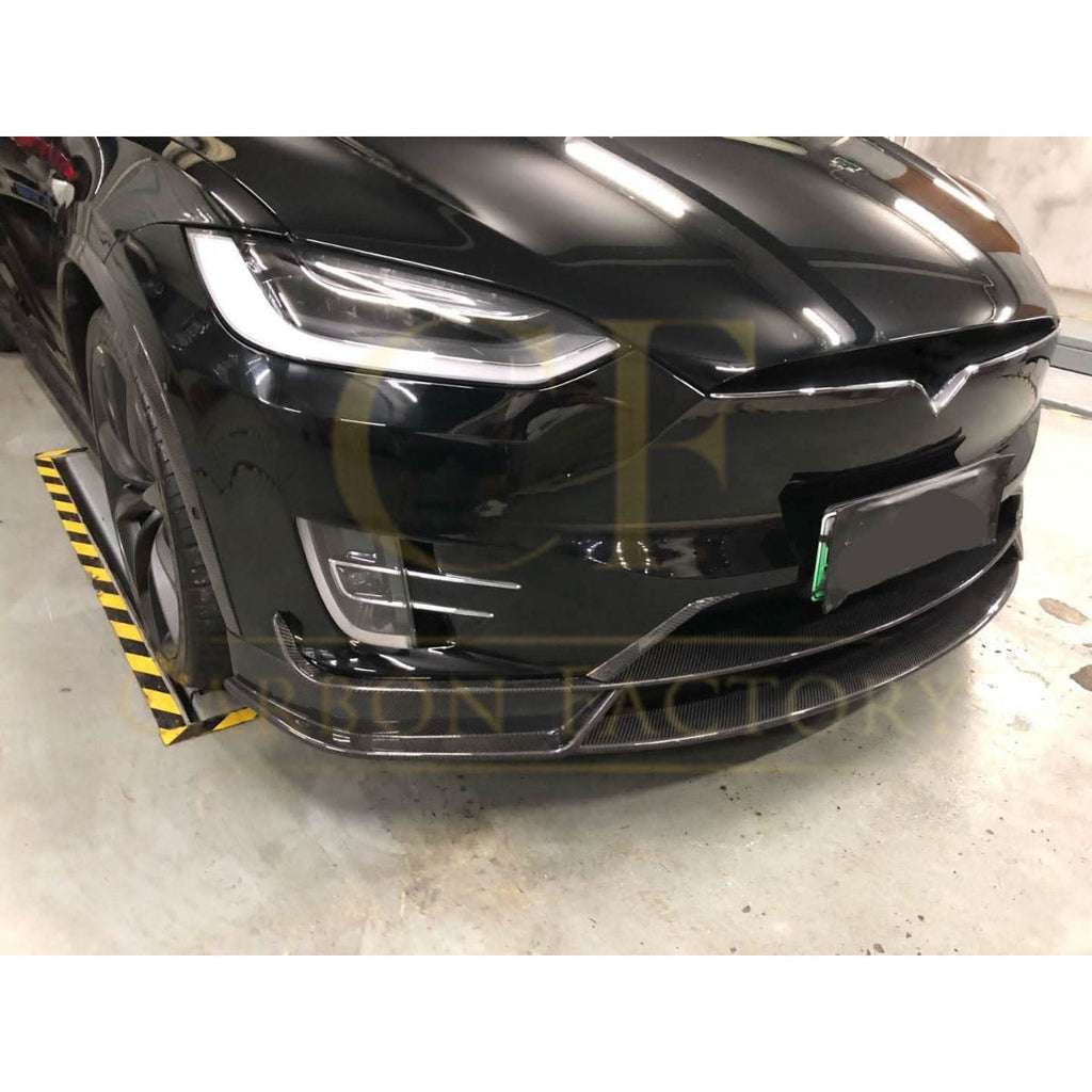 V Style Carbon Fibre Front Splitter for Tesla Model X 16-Present