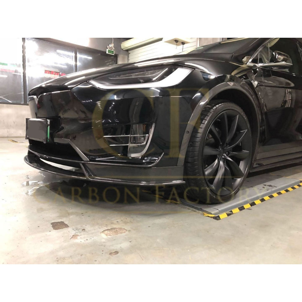 V Style Carbon Fibre Front Splitter for Tesla Model X 16-Present
