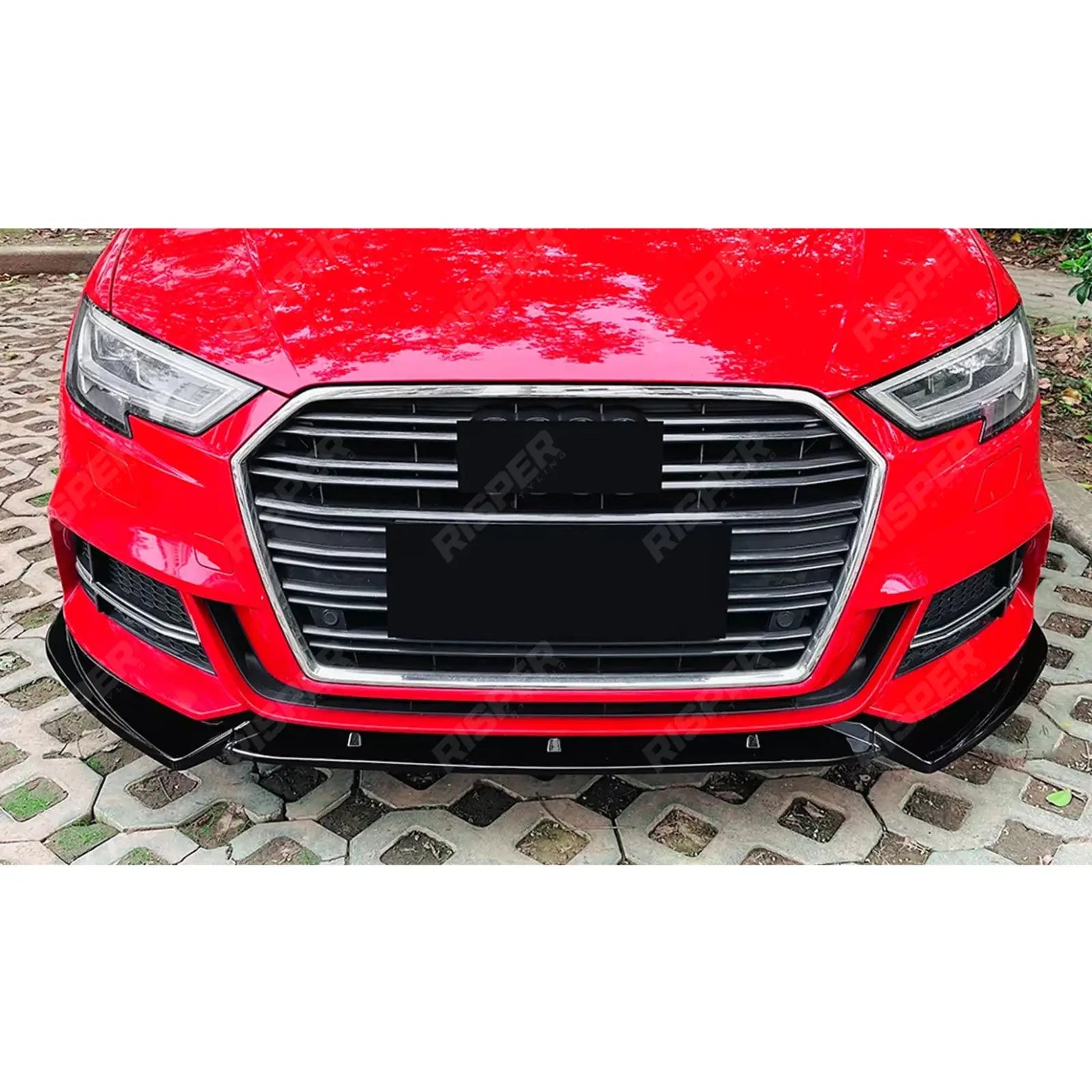 Standard Models Front Splitter In Gloss Black For Audi A3 8V Facelift 2017-2020