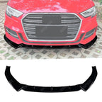 Standard Models Front Splitter In Gloss Black For Audi A3 8V Facelift 2017-2020