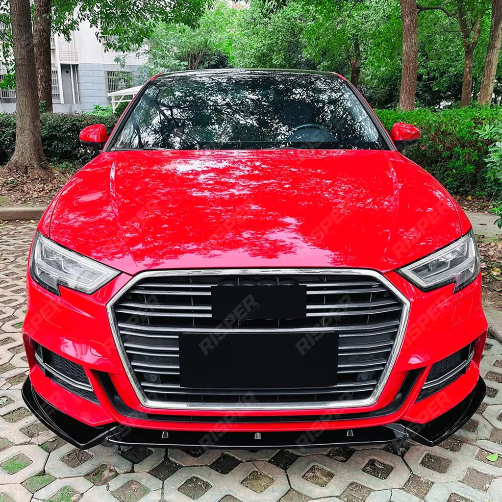 Standard Models Front Splitter In Gloss Black For Audi A3 8V Facelift 2017-2020
