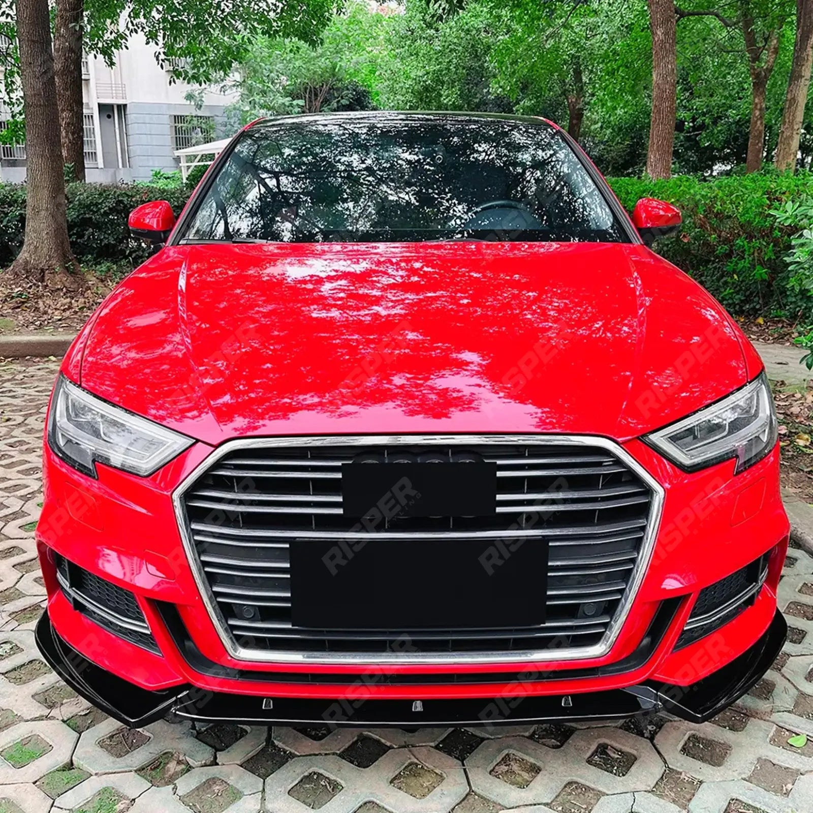 Standard Models Front Splitter In Gloss Black For Audi A3 8V Facelift 2017-2020