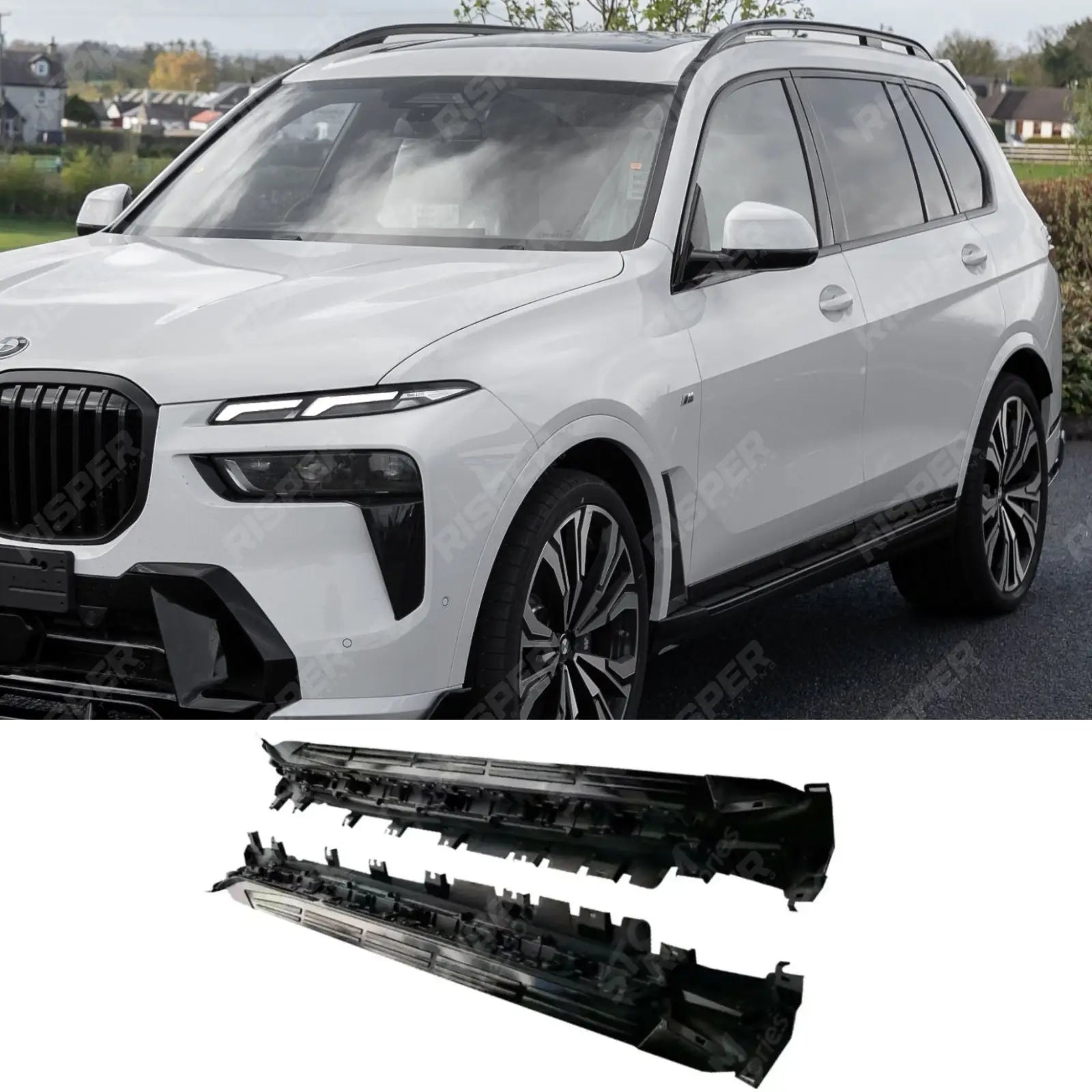 Steps Gloss Black For BMW X7 G07 Side